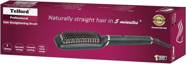Telford Hair Straightening Brush With Argan oil Infused Ceramic Bristles